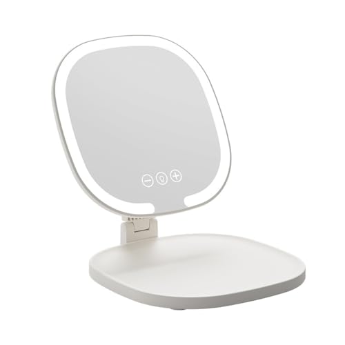 Miroir de maquillage à LED lumineux portatif avec miroir de voyage pliable grossissant 1X 3X