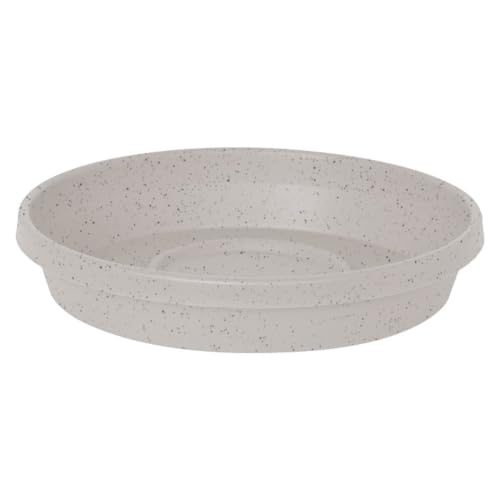 Bloem 14 Terra Round Plant Saucer Lightweight UV-Resistant Resin Outdoor & Indoor Flower Pot Tray - Fits 14-inch Planter Pots Vanilla Bean