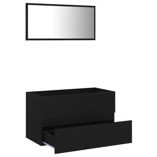 Muebles de baño de 80 cm con espejo y armario bajo lavabo para aseos modernos 3