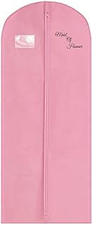 Maid of Honour Dress Bag Cover - Long Breathable Pink Garment Bags Covers - Full Length Travel Carrier Bags Covers Dust Moth Proof - 72" (183cm)
