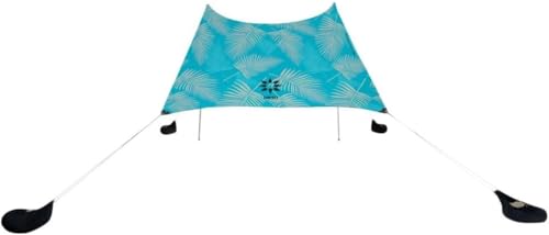 Image of Neso Grande Portable Beach Tent Sun Shelter - Lightweight Beach Shade Canopy - Easy Setup for Family Outings - Patented Reinforced Corners - UPF 50+ Sun Protection - 7ft Tall, 9 x 9ft
