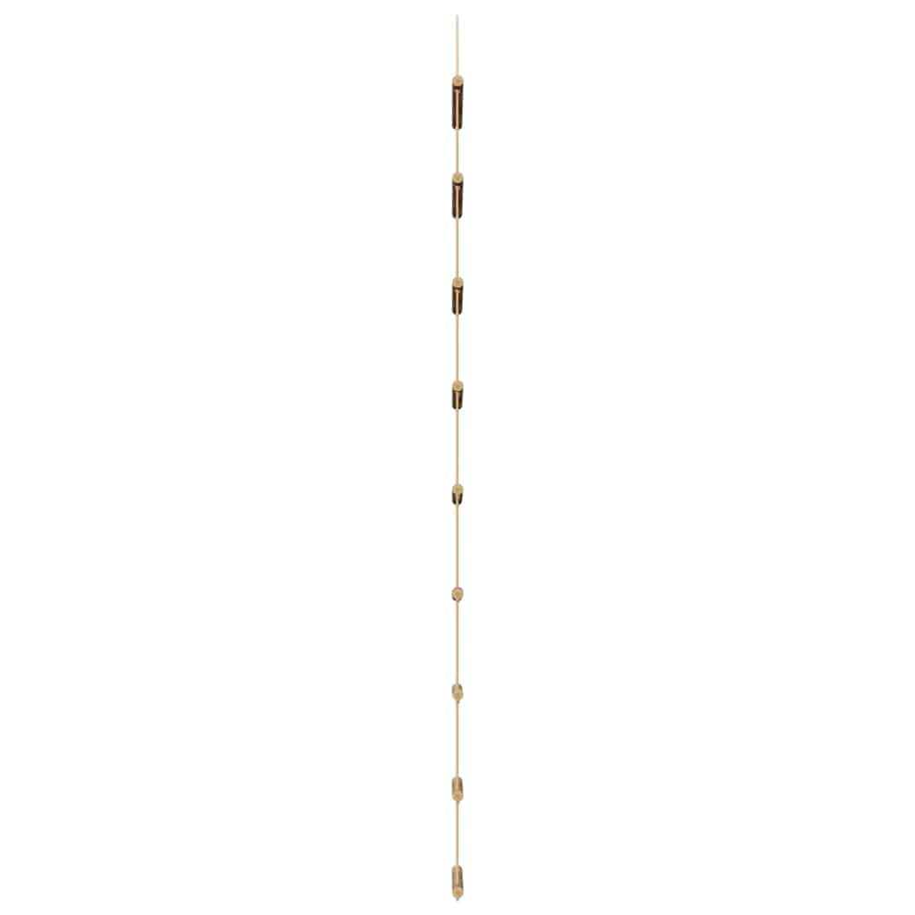 Dekoracja ścienna w kształcie drabiny z naturalnego drewna 50 x 150 cm z 9 gałązkami liny konopnej, rustykalny urok, do wnętrz, wszechstronna jako wioska bożonarodzeniowa, miniaturowa wioska i