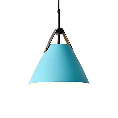 Suspension industrielle macaron bleu 36x24cm pour salon - 2