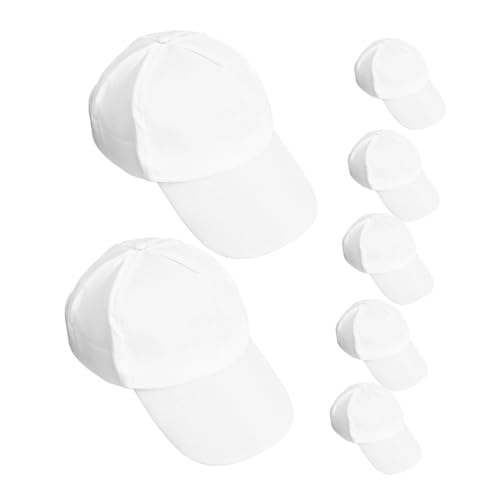 Casquette de baseball blanche protection solaire lot de 7 chapeaux coton loisirs créatifs DIY