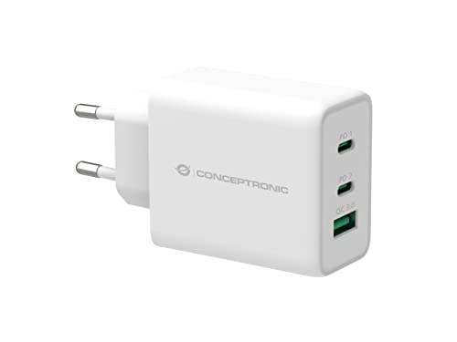 CONCEPTRONIC ALTHEA12W Chargeur Secteur GaN 65W 3 Ports Blanc