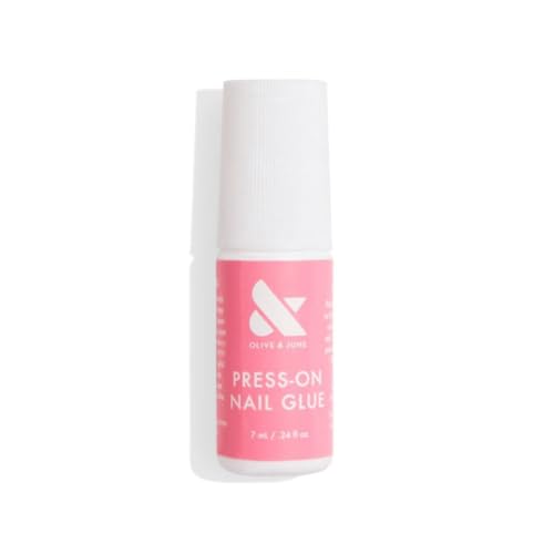 Olive & June Press-On Brush-On Glue | Quick, Long Lasting, No-Mess Application for Long-Lasting Press-On Nails | Non-Toxic & Non-Damaging | Use with Olive & June Press-On Nails | 14 Day Wear