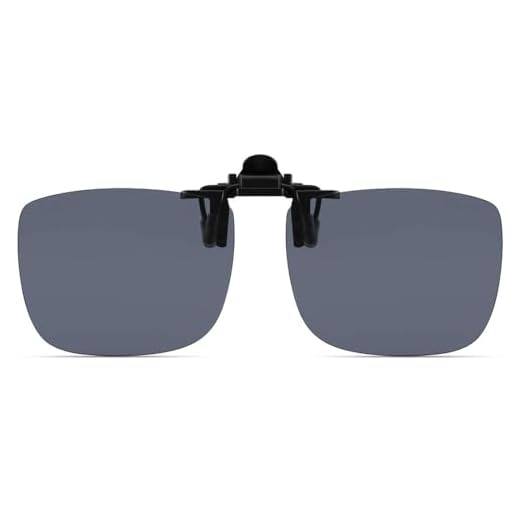 CAXMAN Polarized Clip On Sunglasses Over Prescription Glasses for Men Women UV Protection Flip Up Grey Lens Extra Large