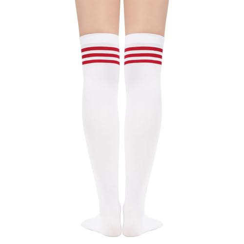 Zando Striped Thigh High Socks for Women Striped Knee High Socks Cosplay Stockings Thigh Highs over the Knee Socks4