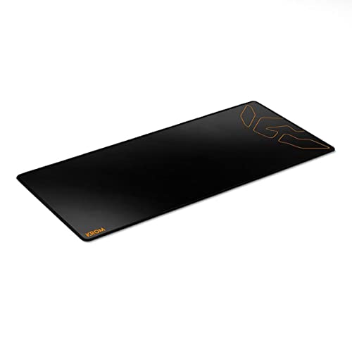 KROM Knout XL - Alfombrilla Gaming para Ratones de Ordenador, Dimensiones: 900x350x3mm, Superficie Lisa y Suave, Base de Goma, Negro