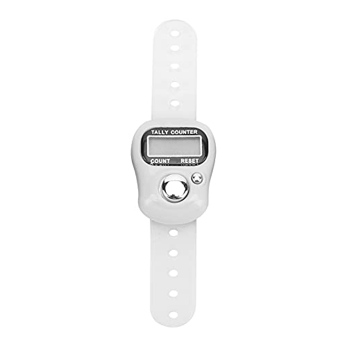 Contador de mão, contador de dedo reconfigurável para contar para andar(Branco)