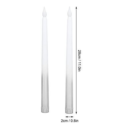 Surebuy Luz de vela LED, 2 peças de plástico de longa duração da bateria, velas cônicas sem chama, r