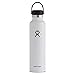 HYDRO FLASK - Cantimplora Isotérmica 709 ml, Botella Térmica Acero Inox, Termo Aislamiento al Vacío, Tapón Flex Cap Antifugas y Recubrimiento Polvo, Libre de BPA, Apertura Estándar, White