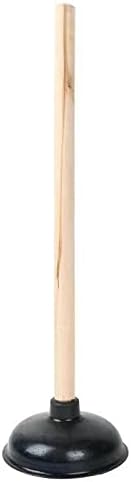 CCYY Rubber Toilet Plunger, Heavy Duty Cup, with Long Wooden Handle (18in), to Repair Clogged Toilets and Drain Pipes, Suitable for Domestic and Commercial Use