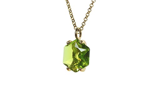 Collier à pendentifs hexagone péridot, bijou en pierre de naissance août pour elle