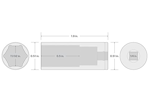 Image of TEKTON 1 /4 Inch Drive x 11 /32 Inch Deep 6-Point Socket | SHD03009