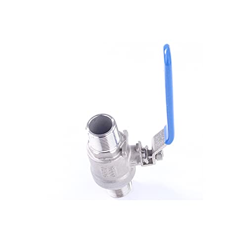 Válvula de bola parada de agua de 1/2 y 3/4 de acero inoxidable con rosca externa BSPT 6