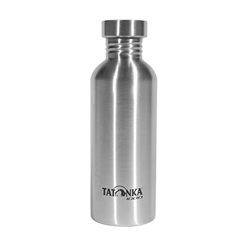 Tatonka Edelstahl Trinkflasche Steel Bottle Premium 1l - Bruchsichere Wasserflasche mit Edelstahl-Schraubverschluss - spülmaschinenfest und BPA-frei (1000ml)