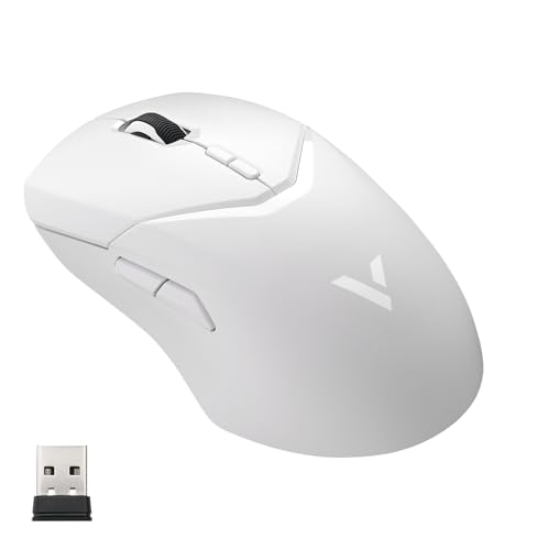 Rapoo VT9Pro Ratón Gaming Inalámbrico, Sensor Paw 3398, 26000 dpi, 1 ms Respuesta, Súper Ligero, hasta 160 Horas de Batería, 10 Botones Programables, Memoría Integrada, Blanco