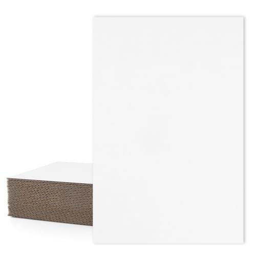 Image of Mat Board Center, 25 Pack 24x36 Inch Corrugated Cardboard Sheets Large | White Flat Cardboard Inserts for Mailing, Packing & Shipping, Craft Card Board (White on one side)