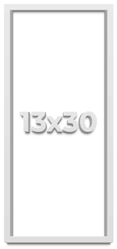 13x30 Shadow Box White Solid Pine Wood Picture Frame with Acid-Free Backing UV Acrylic & Hanging Hardware with 0.75 Inches of Usable Depth and 0.75 Inches Frame Moulding Width