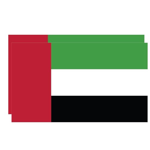 AL FAKHAMA Pack of 2 UAE Flag Vinyl Stickers 15x10 CM Waterproof Weatherproof UV Laminated Die-Cut Decals for Cars Laptops Bottles & More
