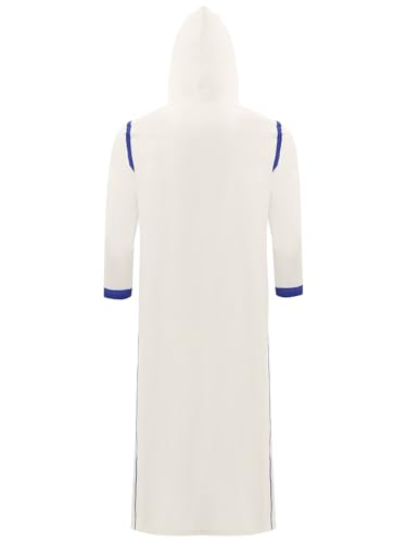 Mens Long Sleeve Islamic Muslim Loose Fit Robe Hoodie Printed Thobe for Daily Wear Party2