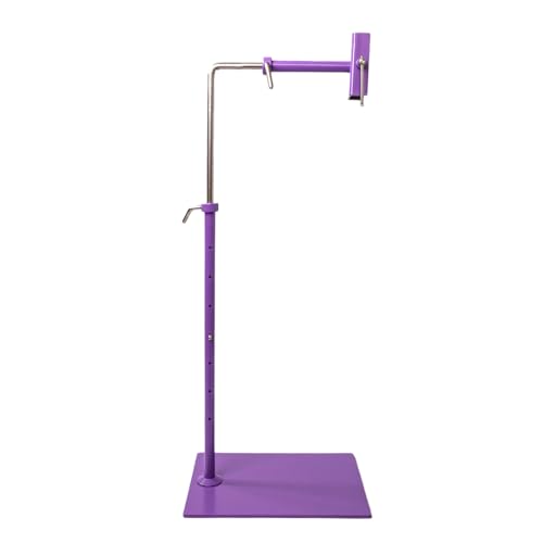 Image of VolcanoStitching Lowery Violet Floor Stand Set - 14ct Hand-Dyed Aida | Hands-free Lowery Violet floor stand for cross stitch & embroidery hoops; includes hand-dyed 14-count Aida in Violet.