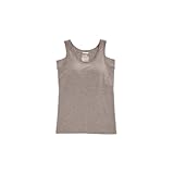 [ホカロン] あったかインナー タンクトップ レディース 綿混 カップ付 着る ブラウン L