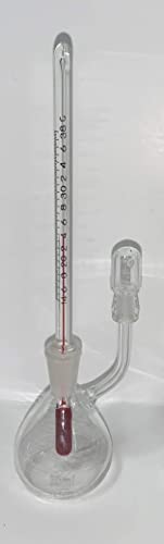 Kessler Serialized Specific Gravity Pycnometer with Non-Mercury, SafetyBLUE Liquid-Filled Thermometer. Range 14°C to 38°C x 0.2°C, 50 ml Capacity