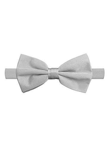 Jacob Alexander Matching Suspenders Handkerchief Cufflinks And Pre-Tied Bow Tie Set - Silver #TOP2