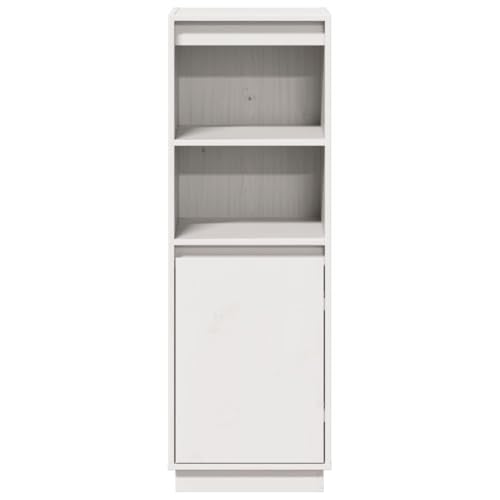 Cómoda de madera maciza de pino: highboard blanco elegante y robusto para salón 5