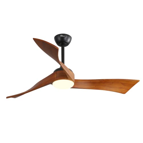 Image of Sofucor 52 Inch Ceiling Fan with Light and Remote, Large 3 Solid Wood Blade