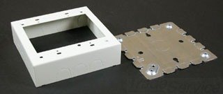 Wiremold 5748-2WH Scuffcoat Steel 2-Gang 1-Channel Single-Channel Switch and Receptacle Box 4-3/4 Inch x 4-3/4 Inch x 1-3/4 Inch