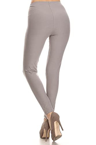 Image of Leggings Depot Women's High Waist Leggings Soft 1 inch Waistband Solid Pants - Regular, Plus, 1X3X, 3X5X