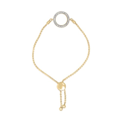 Haus of Brilliance Gold Vermeil Diamond Accent Circle Lariat Bolo Bracelet