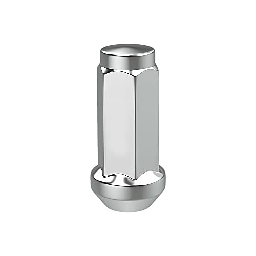 Image of 20PC 1.77 inch 9 /16-18 Bulge Acorn Wheel Lug Nuts Replacement for Dodge Ram Durango Dakota, 19mm 3 /4 inch Hex, Chrome