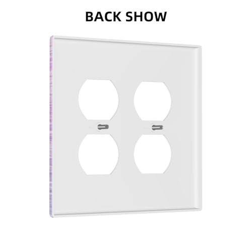 Decorative Outlet Covers Gillter Purple Pink Blue Gradient Sparkle 2 Gang Outlet Cover Wall Plate Double Duplex Light Switch Cover Plate Switch Plate Covers for Bedroom Home Decor