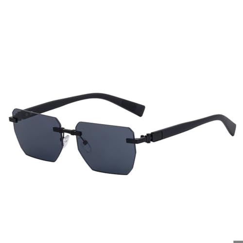 Lunettes de soleil carrées surdimensionnées sans monture LVTFCO lunettes jaunes de vision nocturne