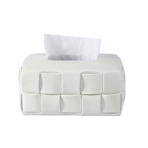 ���_�� Tissue Box Ceramic Square Woven Texture Home Living Room Desktop Organizer �e�[�u���g�b�v(��)