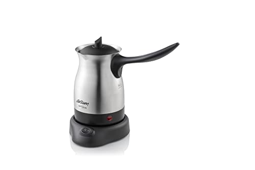 Arzum Cezve Electric Turkish Coffee Maker, Stainless Steel, Boil-Dry Protection, Lid for Extra...