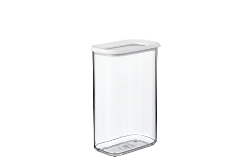 Mepal – Food Storage Container Modula Rectangular – Transparent Storage Box with Lid - Kitchen Storage Organizer & Plastic Storage Box - Stackable & Airtight – 2000 ml – White