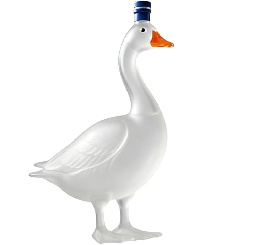 30th Anniversary 3D Sculpted Vodka Bottle, 350ml Goose Wine Bottle Holder, Goose Glass Whiskey Bottle, Whiskey Decanter Container for Bar, Home, partys, Men, Father, Gift (Frosted)