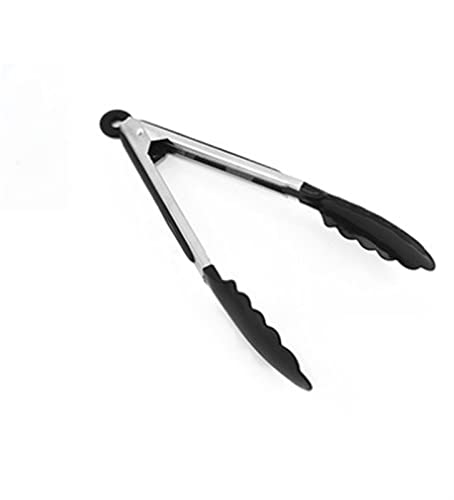 BBQ Silicone Clip Stainless Steel Barbecue Bread Clip High Temperature Grill Tong Dining Bar Kitchen Accessories(L-4x35.5CM)