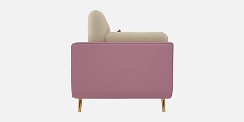 Image of Black Wood Modern Montez Luxurious Velvet 2 Seater Sofa for Bedroom, Living Room, Dining Room, Drawing Room, Home Office in Bug Resistant Wood (Pink & Beige, 2 Seater)