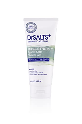 DrSALTS+ Muscle Therapy Shower Gel with Epsom Salts, Eucalyptus and Ginger Essential Oils, 200 ml Cover