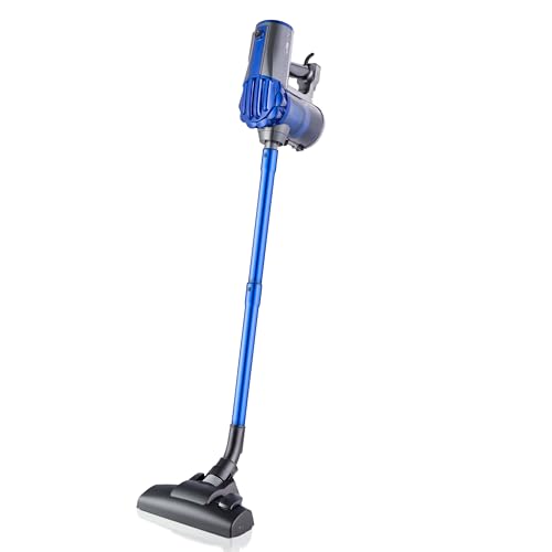 Clatronic BS-1306 - Aspirador ciclónico, escoba potente sin bolsa, uso vertical y de mano, 600 W, color azul