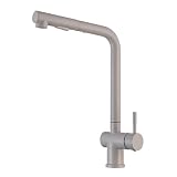 Rubinetto da Cucina Miscelatore Cucina Lavello con Doccetta Estraibile in Acciaio Inox Acqua Calda E Fredda Doppia Modalità Rotante - Colore Avena