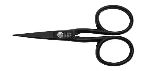nippes Solingen Ciseaux professionnels en acier inoxydable | Noir | 11 cm | Ciseaux textiles avec pointe incurvée et fine | Enlèvement des petits fils |...