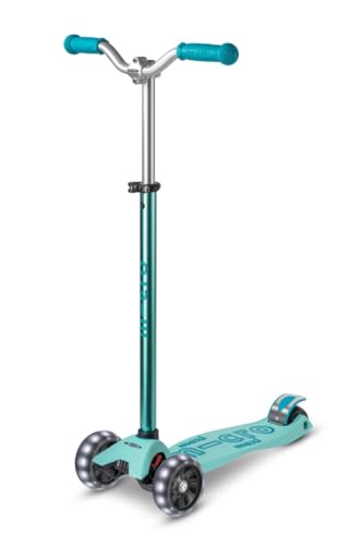 Maxi micro™ Deluxe Pro LED Trottinette Originale pour Enfants à partir de 5 Ans de 5 à 7 Ans Guidon réglable en Hauteur Bleu Vif