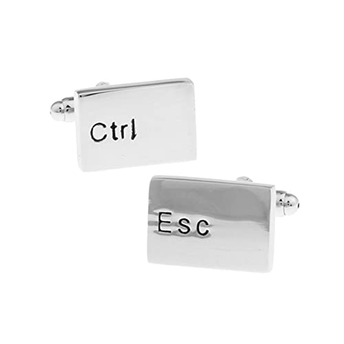 Daesar mancuernillas rectangulares para camisa plateadas miniatura 1